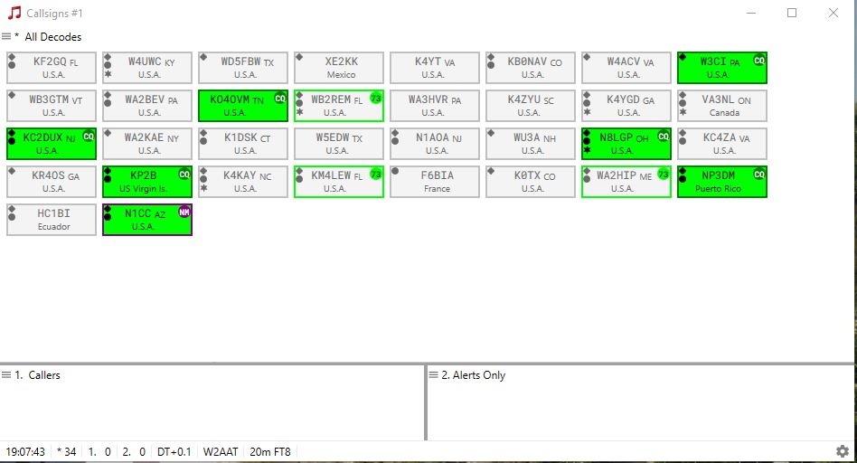 JT Alert Decodes Window
